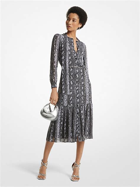 michael kors snake print|michael kors midi dress.